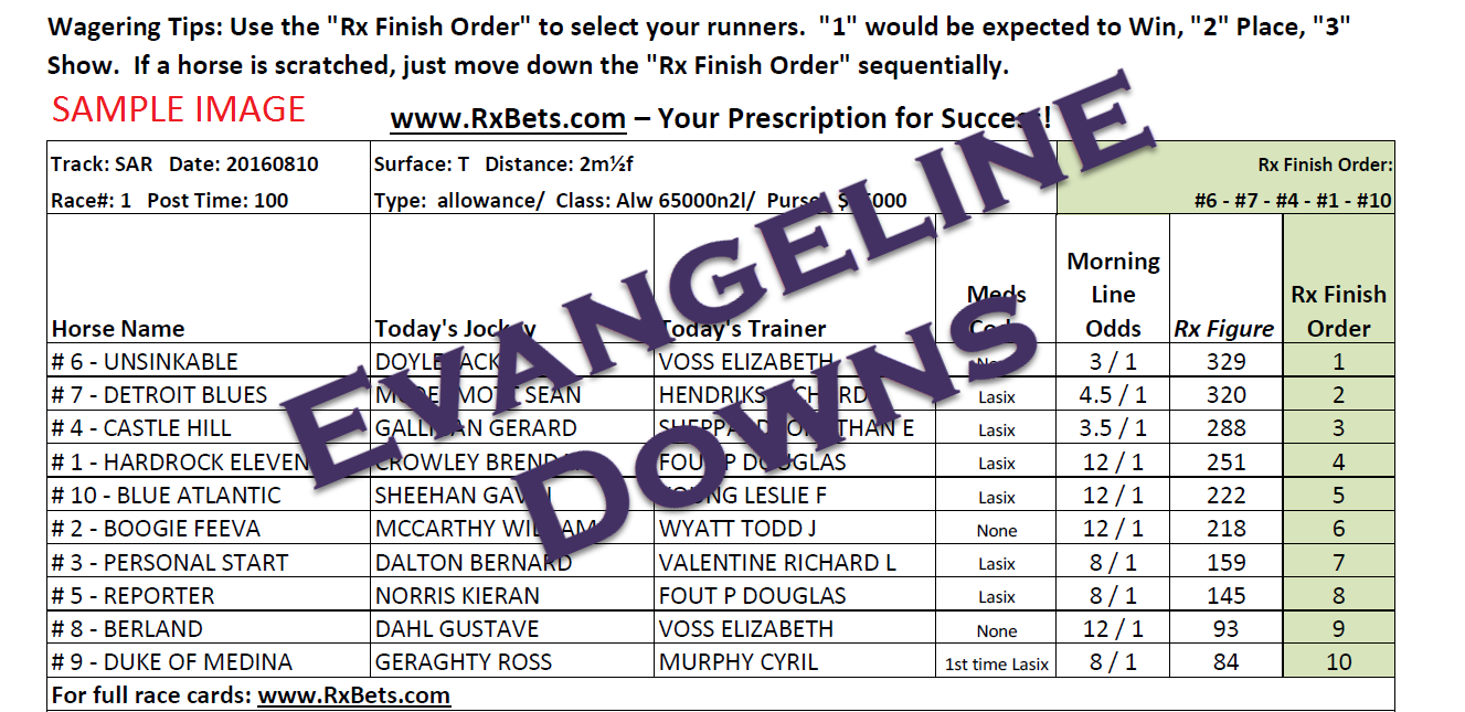10/16/25 - Evangeline Downs - Daily Selection Report