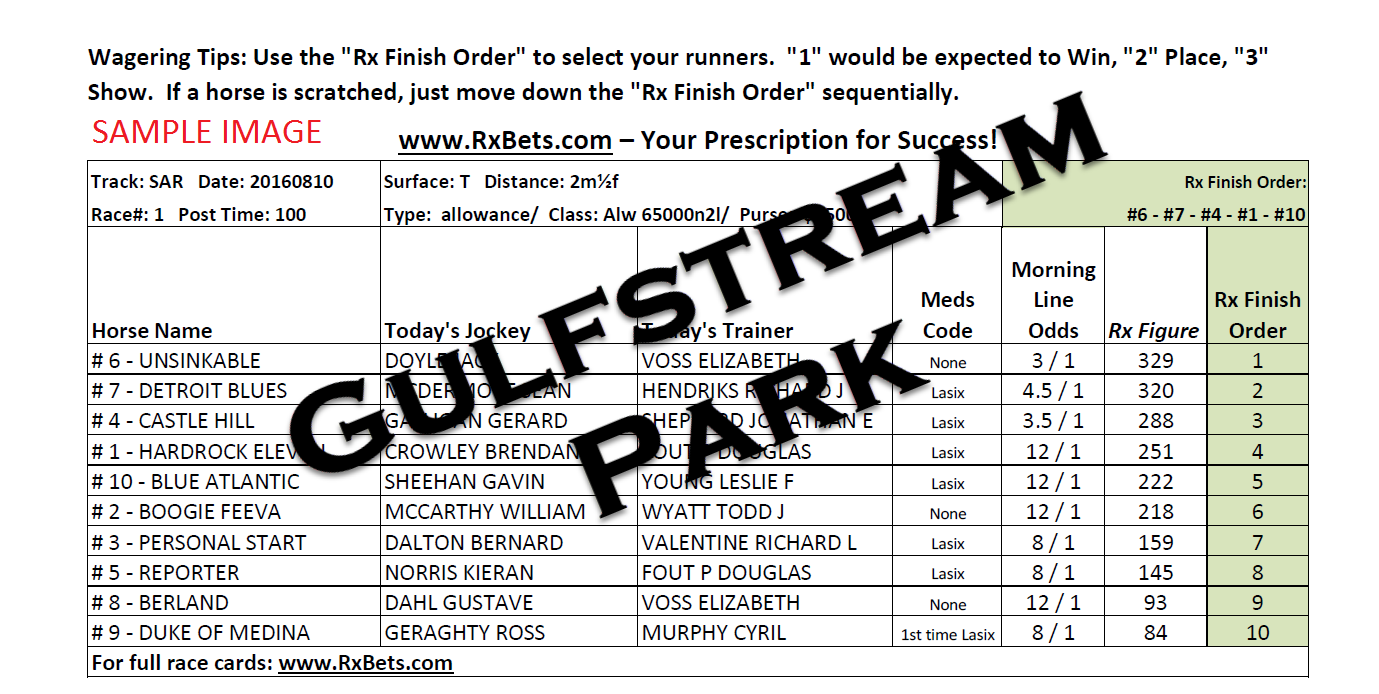 11/16/25 - Gulfstream - Daily Selection Report