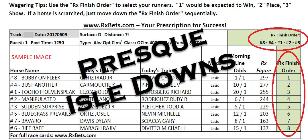 08/05/25 - Presque Isle Downs - Daily Selection Report