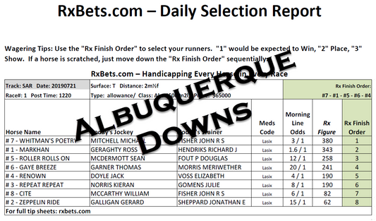 08/04/25 - Albuquerque Downs - Daily Selection Report