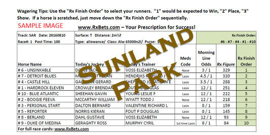 01/23/25 - Sunland Park - Daily Selection Report