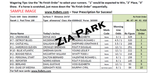 11/30/25 - Zia Park - Daily Selection Report